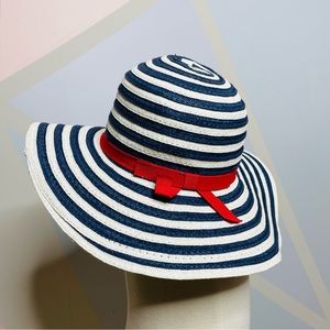 Toddler girl striped straw hat